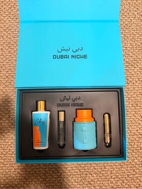 Sky Fragrance and Body Care Set in Turquoise and Orange